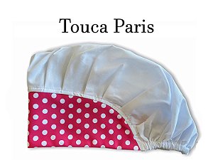 Touca Paris - Poá Pink com Branco e Cabeça Branca  - Uniblu