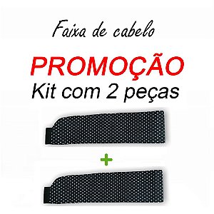 P R O M O Ç Ã O:  kit com 2 Faixas de Cabelo - Poá Preto nº1 - Uniblu