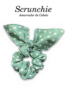 Scrunchie - Amarrador de cabelo Poá Verde Musgo