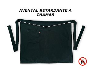 Avental Meia Cintura com Aba e detalhe em branco - Avental Protection - RETARDANTE À CHAMAS - Uniblu