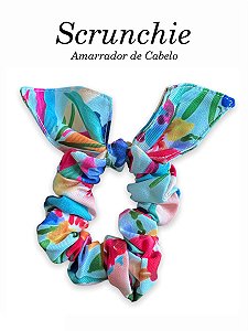 Scrunchie  - Amarrador de cabelo Tropical Flowers - uniblu