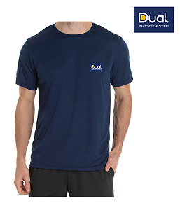 Camiseta Adulto - Juvenil Escola Dual - Cor Azul Marinho - Uniblu