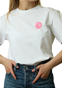 Tshirt - Camiseta Temática Donuts Rosa- Uniblu - Personalizado