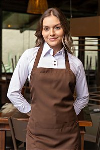 Avental Minimalista Work cor- Marrom Chocolate - Cozinha e Atendimento - Uniblu - Personalizado