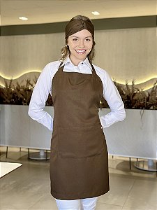 Avental Minimalista Work  cor- Marrom Chocolate - Cozinha e Atendimento - Uniblu - Personalizado
