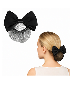 Scrunchie  - Amarrador de cabelo com laço rede para prender coque - Preto