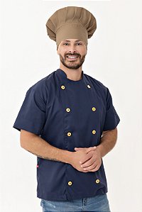 Camisa Masculina Chefe Cozinha - Dolman lisboa Azul Marinho - Uniblu - Personalizado