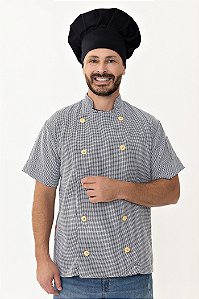 Camisa Masculina Chefe Cozinha - Dolman lisboa Xadrez - Uniblu - Personalizado