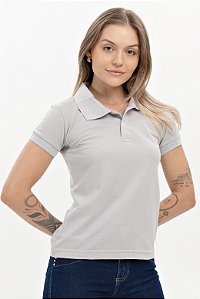 Camisa Polo Feminina Cinza Gelo - Uniblu - UNB