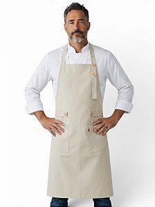 Avental Roma Gabardine cor Areia Sarja 100% algodão - Uniblu - UNB