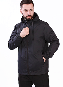 Jaqueta Masculina Corta Vento Impermeável Preta - Uniblu - UNB