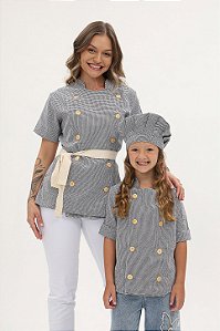 Kit Tal Mãe Tal Filha - Dolman lisboa xadrez Unikids + Dolman Lisboa Xadrez adulta - Uniblu - UNB