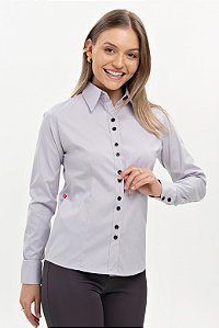 Camisete Manga longa - London Cinza Claro - Uniblu - UNB