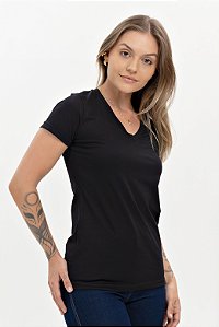 Babylook Decote V - Preta - Uniblu - UNB