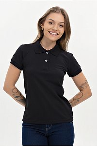 Camisa Polo Feminina Cor- Preta - Uniblu - UNB