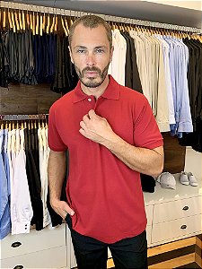 Camisa Polo Masculina Tomate - Uniblu - Personalizado