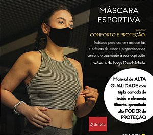 Máscara Esportiva - Tripla Camada - Uniblu