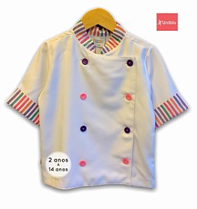 Camisa Chefe Infantil - Dolman Infantil - Listras Coloridas - Unikids