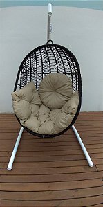 Balanço suspenso oval em corda náutica