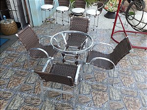 Conjunto de mesa lótus em fibra sintética de