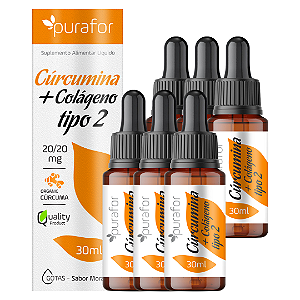 Curcumina + Colágeno Tipo 2 - Kit com 6 Un. Sabor Morango