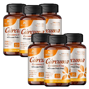 Curcumina 117mg + Pimenta Preta 10mg - 60 Capsulas - 6 Unidades
