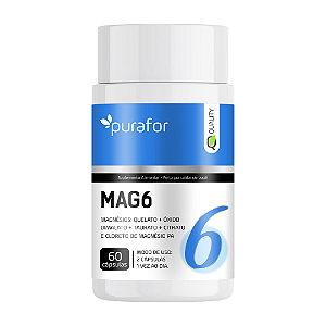 Magnésio Mag 6 Tipos De Magnésio Em 1 Com 60 Cápsulas 500mg