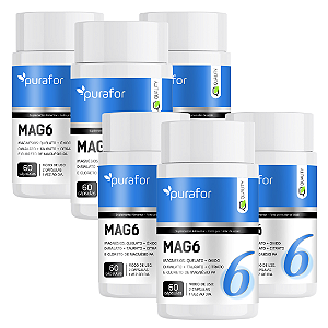 Magnésio Mag 6 Tipos De Magnésio Em 1 Com 60 Cápsulas 500mg - 6 Unidades