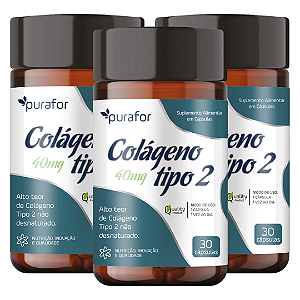 Colágeno Tipo 2 40mg - 30 Cápsulas - 3 Unidades