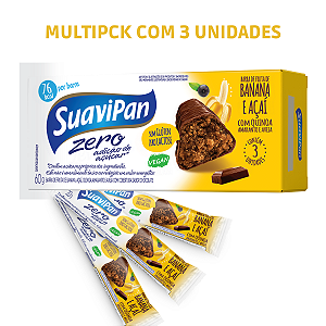 Kit 3 Barrinhas de Frutas Zero Açúcar - Banana com Açaí