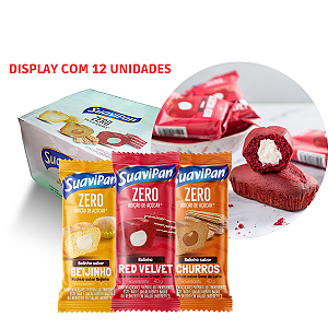 Kit Misto 12 Bolinhos Zero Açúcar - Beijinho, Churros e Red Velvet