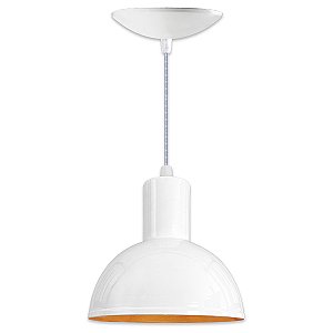 Luminárias Pendente Joana branco e Cobre