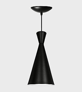 Luminária Pendente Cone Venturi Preto Fosco / Branco