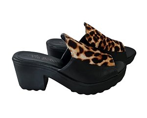 SANDALIA COURO ANIMAL PRINT