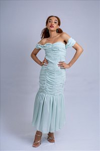 VESTIDO SEREIA DRAPEADO EMELY