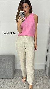 Calça 100% liho Natural