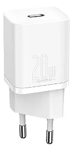 Carregador Baseus Turbo 20w Gan5 Usb-c Para iPhone E Android (Branco)