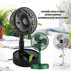 Mini Ventilador Telescopico Dobravel Recarregavel - Preto