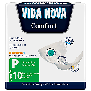 Fralda Geriátrica Vida Nova Confort 6 Pacotes + Toalha Umedecida