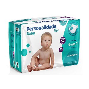 Fralda Infantil Personalidade Baby Plus Econômica 6 Pacotes + Toalhinha Umedecida