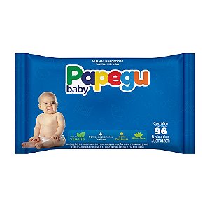 Toalhinha Umedecida Papegu Baby 96 Unidades - 1 Pacote