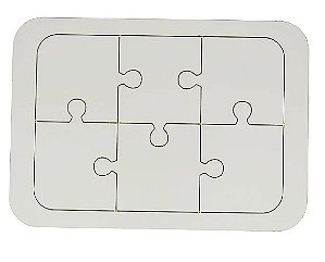 Puzzle de madeira branco para sublimação 60 peças 25x36cm