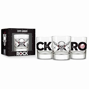 Copo Whisky Atol 310ml Brasfoot - Caveira Lets Rock