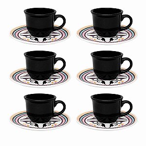 Conjunto de Cafézinho 65ml Oxford 12Pçs Floreal Luiza