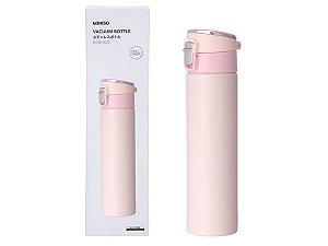 GARRAFA TÉRMICA MINISO A VÁCUO 390ML ROSA