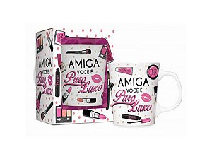 CANECA PORCELANA 280ML PREMIUM BRASFOOT AMIGA PURO LUXO