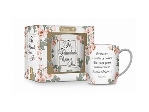 CANECA PORCELANA 360ML URBAN BRASFOOT FÉ FELICIDADE AMOR