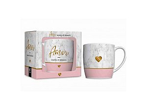 CANECA PORCELANA 360ML URBAN BRASFOOT AMOR NUNCA É DEMAIS