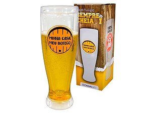 COPO TULIPA 450ML CASUAL GIFT SEMPRE CHEIA MINHA CASA