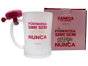 CANECA DE VIDRO 650ML C/ CAMPAINHA ZONA CRIATIVA PODEROSA